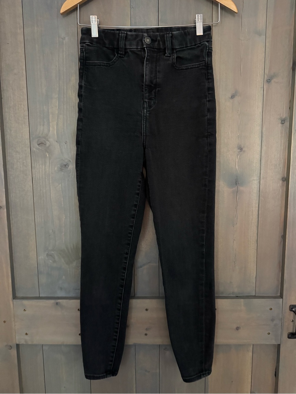 American Eagle Outfitters Black Skinny High-Rise Jeans